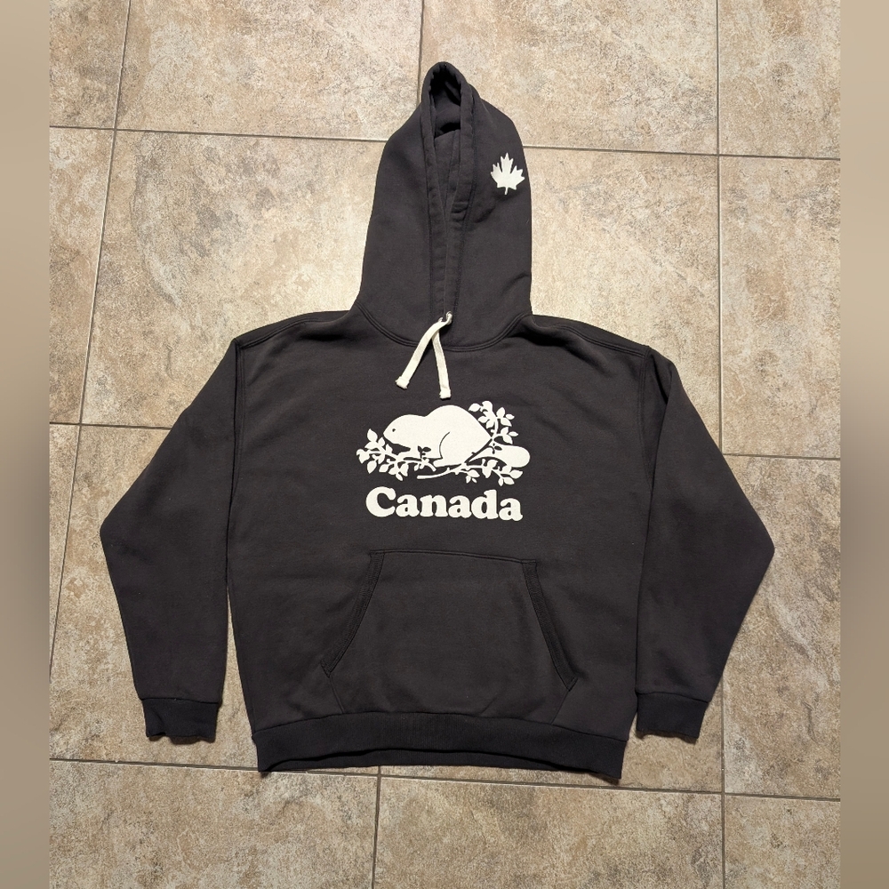Roots Black Hoodie with Canada Design